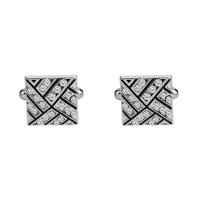 Zinc Alloy Cufflinks, platinum color plated, for man & with rhinestone 