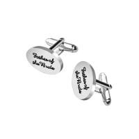 Zinc Alloy Cufflinks, platinum color plated, with letter pattern & for man 