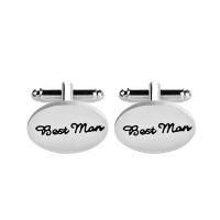 Zinc Alloy Cufflinks, platinum color plated, with letter pattern & for man 