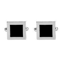 Zinc Alloy Cufflinks, platinum color plated, for man & enamel 