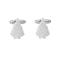 Zinc Alloy Cufflinks, Christmas Tree, platinum color plated, for man 