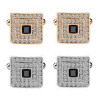 Zinc Alloy Cufflinks, plated, for man & with rhinestone 