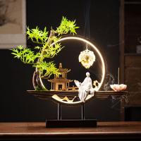 Porcelain Hanging Incense Burner, handmade, for home and office & durable & with LED light & multifunctional 