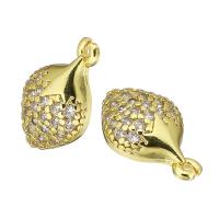 Cubic Zirconia Micro Pave Brass Pendant, gold color plated, micro pave cubic zirconia Approx 1mm 