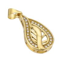 Cubic Zirconia Micro Pave Brass Pendant, micro pave cubic zirconia, original color Approx 4mm 