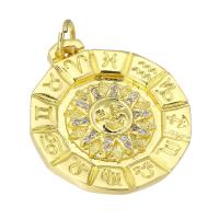 Cubic Zirconia Micro Pave Brass Pendant, gold color plated, micro pave cubic zirconia Approx 4mm 