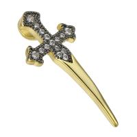 Cubic Zirconia Micro Pave Brass Pendant, gold color plated, micro pave cubic zirconia Approx 3mm 