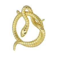 Conector de encanto de latón, metal, Serpiente, chapado en color dorado, 20x25x3mm, agujero:aproximado 1mm, Vendido por UD