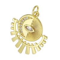 Cubic Zirconia Micro Pave Brass Pendant, gold color plated, micro pave cubic zirconia Approx 3mm 