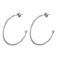 Boucle d'oreille en acier inoxydable Hoop, pour femme, couleur originale Vendu par paire