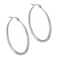 Boucle d'oreille en acier inoxydable Hoop, normes différentes pour le choix & pour femme, couleur originale, Vendu par paire