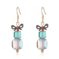 Pendientes Gota de Cristal, metal, con Cristal, para mujer, color mixto, 12x44mm, Vendido por Par