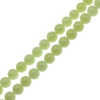 Night-Light Stone Beads, Round, DIY & luminated, green cm 