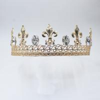 Bridal Tiaras, Zinc Alloy, gold color plated, for woman & with rhinestone 