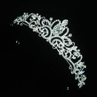 Bridal Tiaras, Zinc Alloy, silver color plated, for woman & with rhinestone 