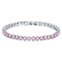 Circonita Aleación de zinc pulsera, chapado, micro arcilla de zirconia cúbica & para mujer, más colores para la opción, Vendido por UD