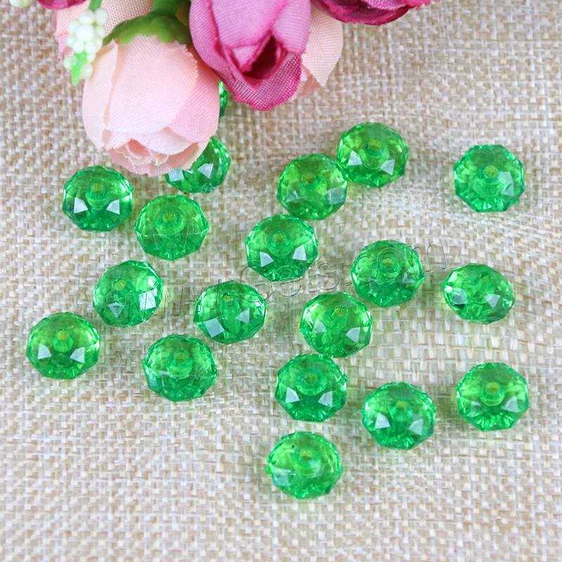 Transparent Acrylic Beads, Rondelle, different size for choice & faceted, more colors for choice, 500/G, Sold By G