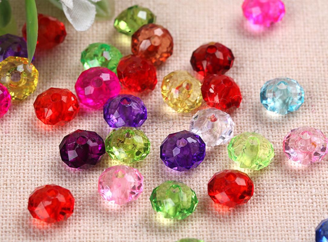 Transparent Acrylic Beads, Rondelle, different size for choice & faceted, more colors for choice, 500/G, Sold By G