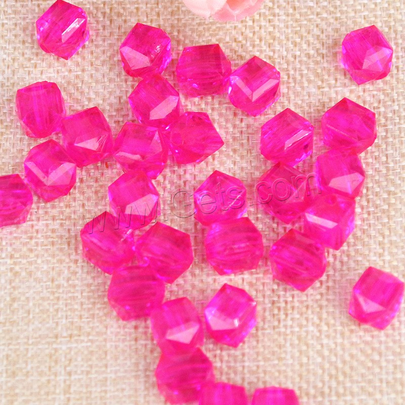 Transparent Acrylic Beads, Square, different size for choice, more colors for choice, Approx 500G/Bag, Sold By Bag