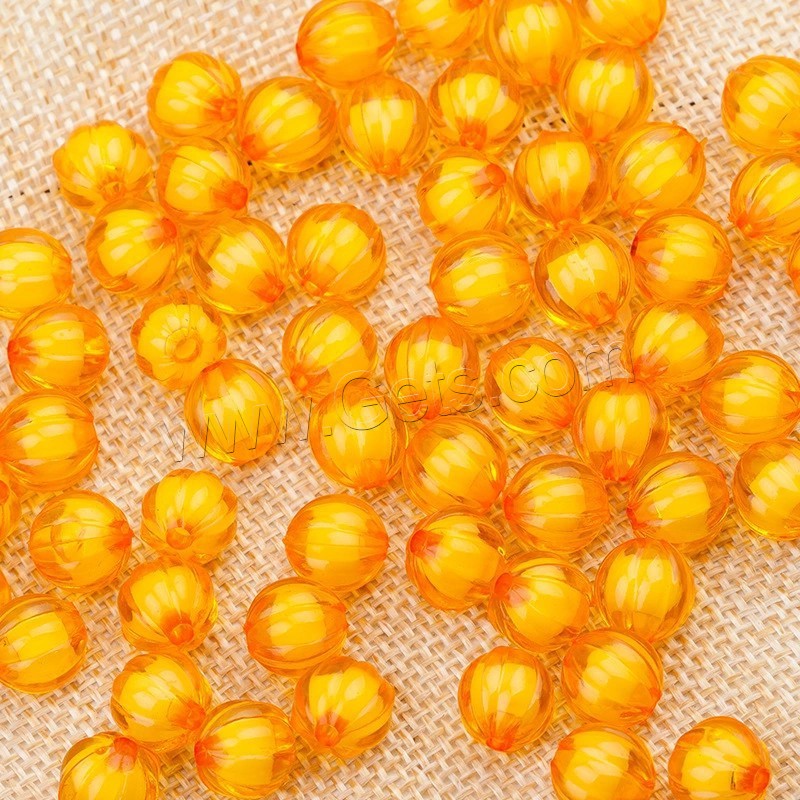 Bead in Bead Acrylic Beads, Pumpkin, different size for choice, more colors for choice, 500/G, Sold By G