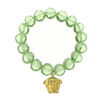 Bracelets de cristal, acier inoxydable, avec cristal, unisexe, vert, 15*16mm,9*9.5mm Environ 6 pouce, Vendu par PC