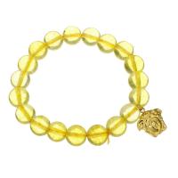 Bracelets de cristal, acier inoxydable, avec cristal, unisexe, Jaune, 15*16mm,9*10mm Environ 7 pouce, Vendu par PC