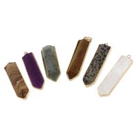 Gemstone Zinc Alloy Pendants, with Zinc Alloy 