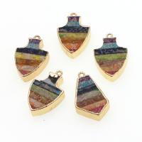 Impression Jasper Pendants, with Zinc Alloy, mixed colors 