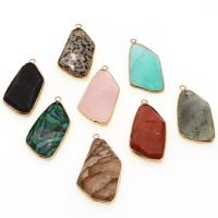 Gemstone Zinc Alloy Pendants, with Zinc Alloy, faceted 