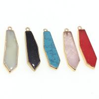 Gemstone Zinc Alloy Pendants, with Zinc Alloy 