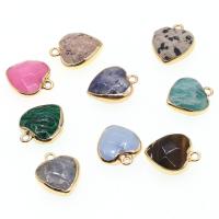 Gemstone Zinc Alloy Pendants, with Zinc Alloy, Heart, faceted 