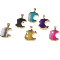 Gemstone Zinc Alloy Pendants, with Zinc Alloy, Moon 