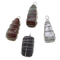 Gemstone Zinc Alloy Pendants, with Zinc Alloy 