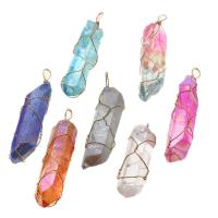 Gemstone Zinc Alloy Pendants, with Zinc Alloy, irregular 