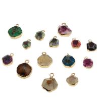 Gemstone Zinc Alloy Pendants, with Zinc Alloy, irregular 