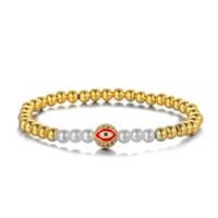 Cubic Zirconia Micro Pave Brass Bracelet, with Plastic Pearl, gold color plated, fashion jewelry & micro pave cubic zirconia & enamel 18.5-19.5cm 