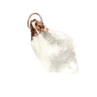 Natural Quartz Pendants, Clear Quartz, with Zinc Alloy, irregular, rose gold color plated, Unisex, clear, 45-80mm 