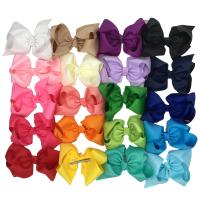 Pince à cheveux enfants, Polyester, avec fer, Noeud papillon, Placage de couleur argentée, pour les enfants, plus de couleurs à choisir, 203.2mm, Vendu par PC