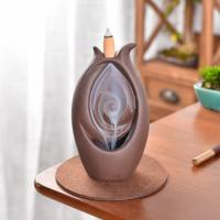 Incense Smoke Flow Backflow Holder Ceramic Incense Burner, Purple Clay, handmade, for home and office & durable 