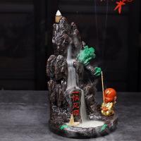 Incense Smoke Flow Backflow Holder Ceramic Incense Burner, Resin, half handmade, for home and office & durable 