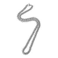 Stainless Steel Chain Necklace, platinum color plated, Unisex Approx 21.5 Inch 