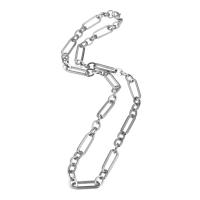 Stainless Steel Chain Necklace, platinum color plated, Unisex Approx 21.5 Inch 