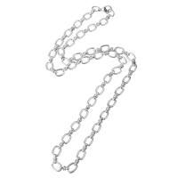 Stainless Steel Chain Necklace, platinum color plated, Unisex Approx 21.5 Inch 