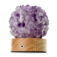 Naturquarz Dekoration, Amethyst, mit Holz, gemischte Farben, 112x92x92mm, verkauft von PC