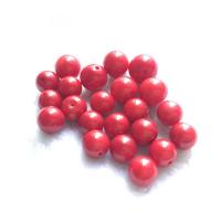 Perles en corail naturel, Rond, poli, DIY, rouge, Vendu par PC