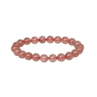 Quartz Bracelets, Strawberry Quartz, Round, Unisex & radiation protection, pink Approx 7.09 Inch 