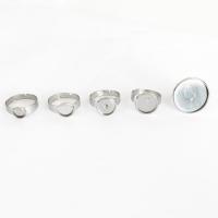 304 Stainless Steel Bezel Ring Base, Galvanic plating, DIY silver color, 6-30mm 