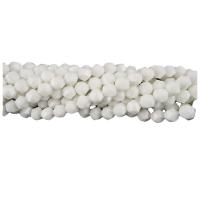 Abalorios Porcelana Blanca, Esférico, pulido, Superficie de corte en forma de estrella & Bricolaje, Blanco, 8mm, longitud:14.96 Inch, Vendido por Sarta