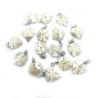 Zinc Alloy Shell Pendants, with Zinc Alloy, with rhinestone, white 