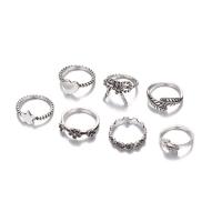 Zink-Legierung Ring Set, Zinklegierung, Fingerring, plattiert, für Frau, keine, ca. 7PCs/Tasche, verkauft von Tasche